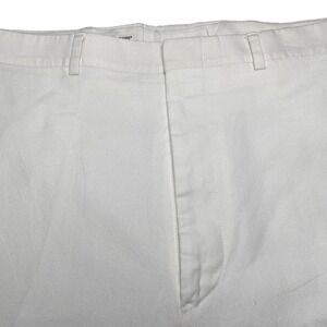 Ben Silver Pants 36 (38x31) Men Canvas Flat Front White Preppy Hand Tailored USA
